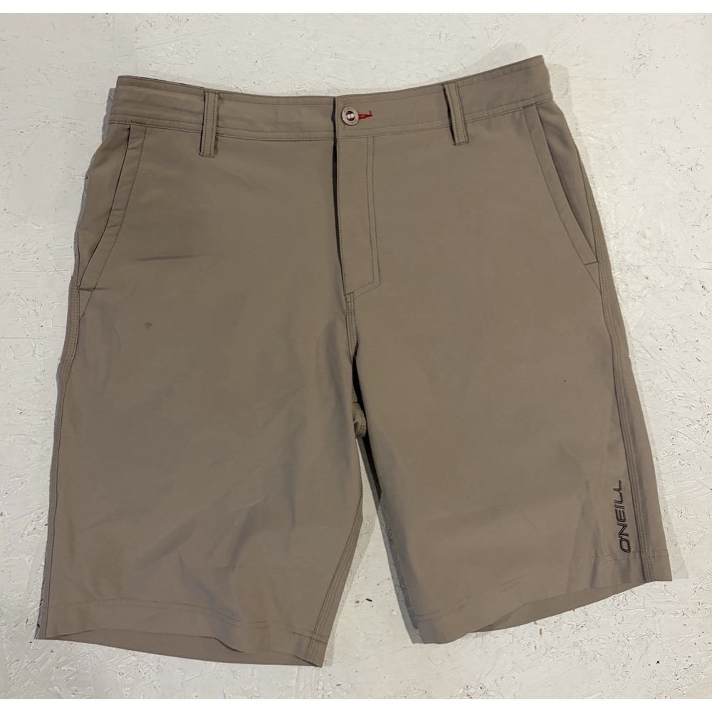 O'neill Hybrid Board Walk Shorts Khaki Beige Tan‎ Men's Size 32 Summer Comfort